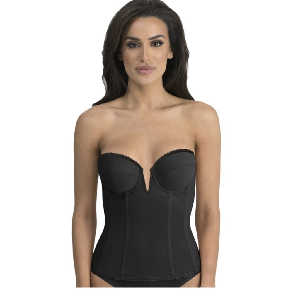 Dominique Strapless Full Length Corset Black 36D‎ New